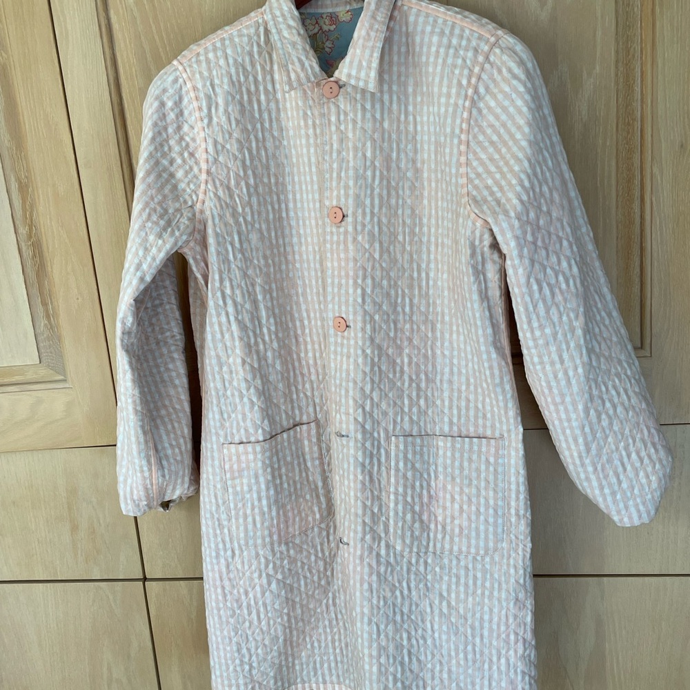 NWT Reversible Jacket — Blue Floral and Pink Striped - Picture 4 of 5